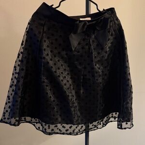 Elle Black A-Line Polka Dot Skirt
